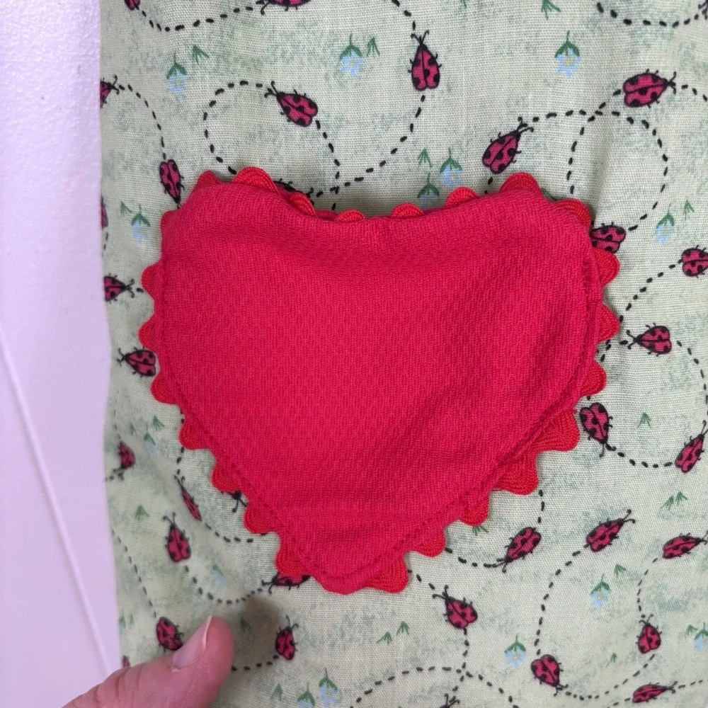 VTG 2000 Handmade Ladybug Tank Pinafore and Pants 2pc Outfit Toddler Girls 2T-3T